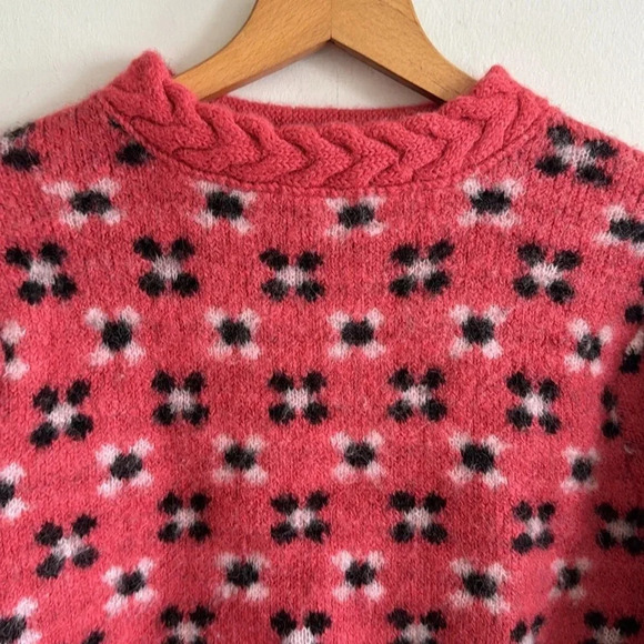 Shrimps Hannie floral geometric knit balloon sleeve jumper sweater size XS - Picture 4 of 8